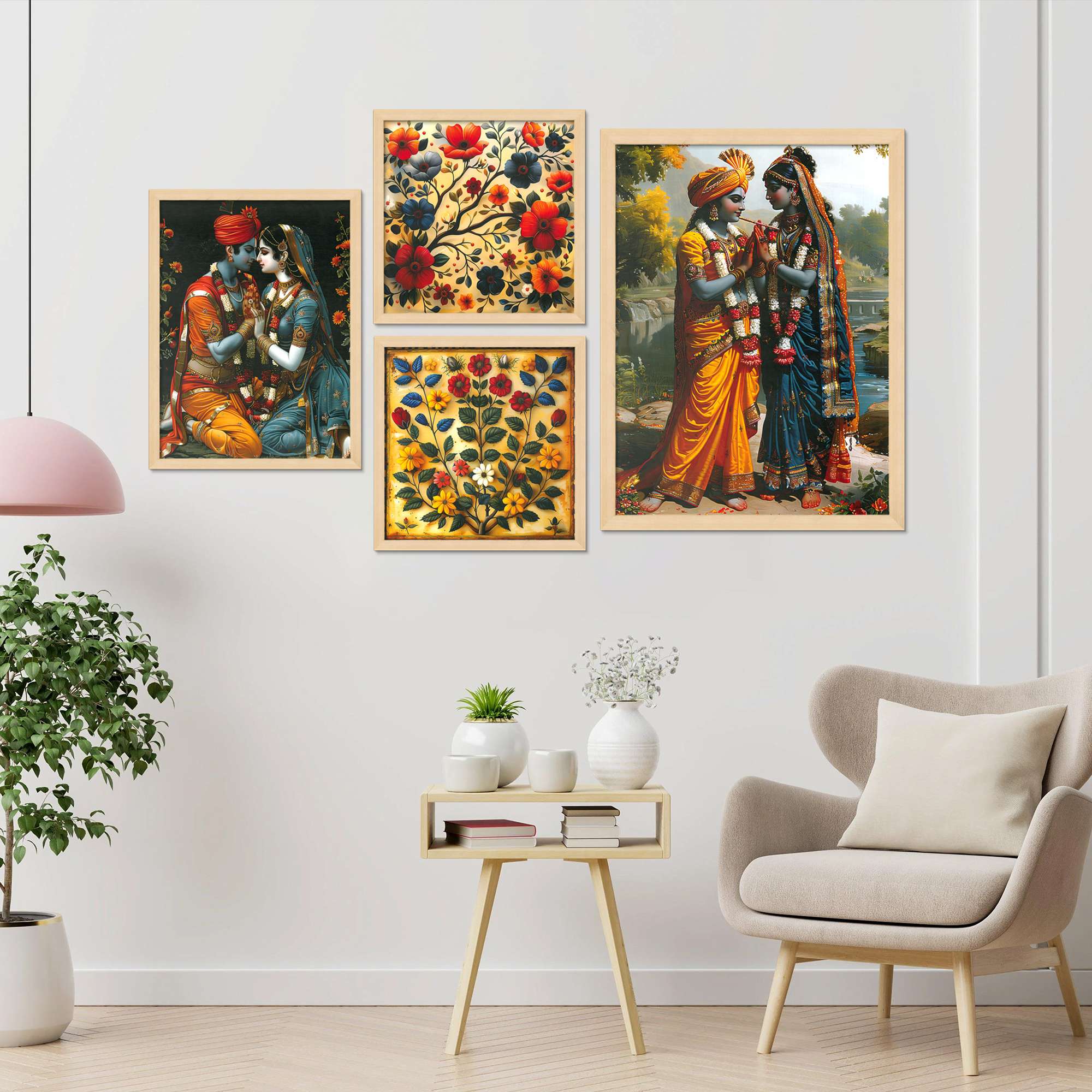 SET OF 4 DIGITAL WALL PAINTING